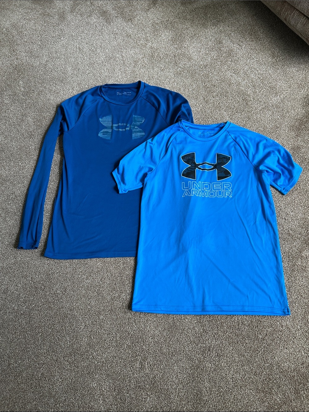 Under Armour Royal and Navy Blue Performance Tops - Duo